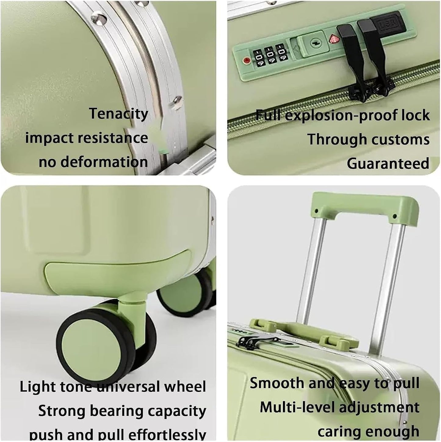 OXOAMP Luggage Suitcases with Wheels USB Charging Port Expandable Luggage TSA Combination Lock Hand Luggage Aluminum Frame Travel Equipment, Black