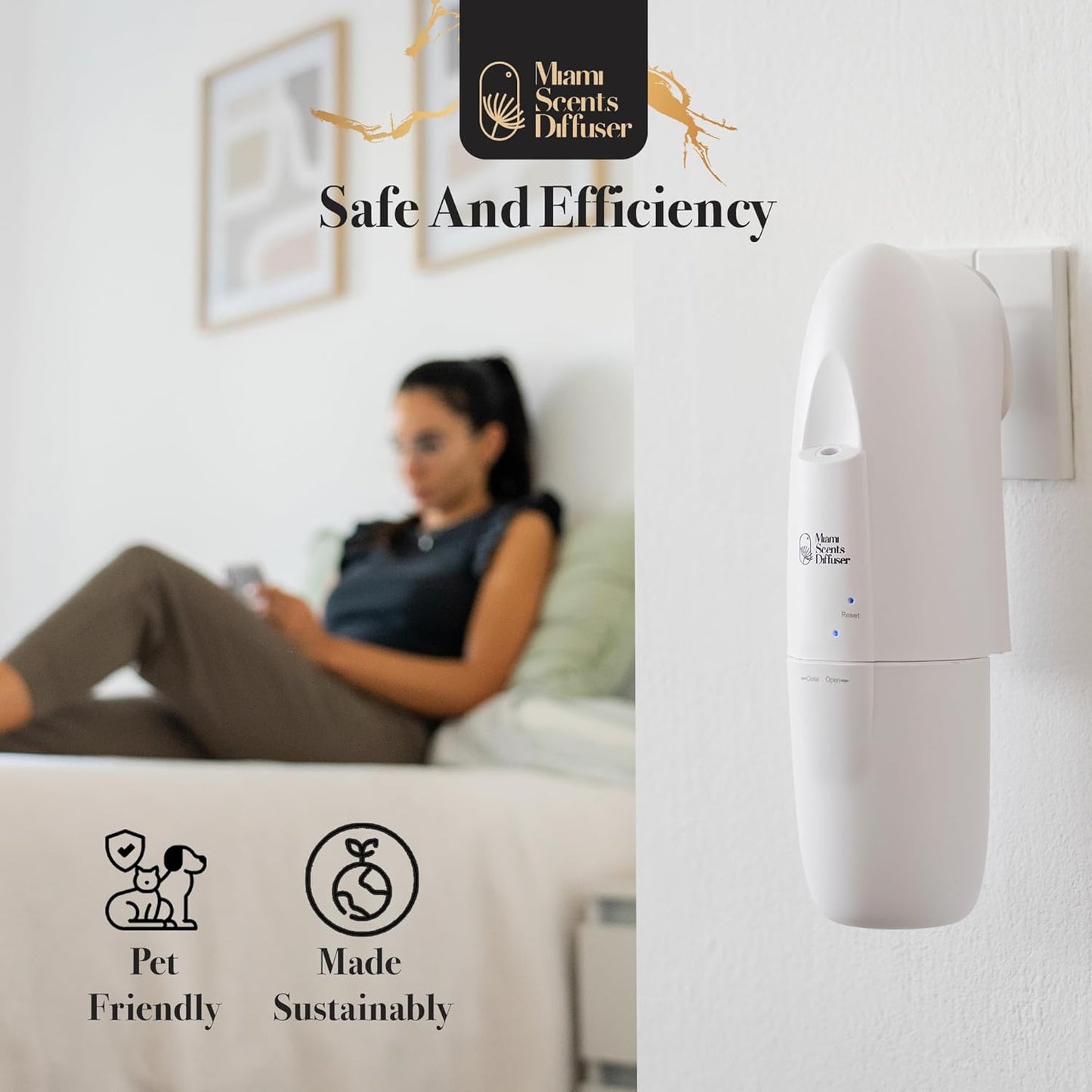 Plug in Wall Waterless Diffuser for Essential Oils Coverage Up to 500 SqFt Capacity 100 ml Nanotechnology Smart Bluetooth App Control Scent Air Machine for Home, Office and Spa Ideal for Aromatherapy