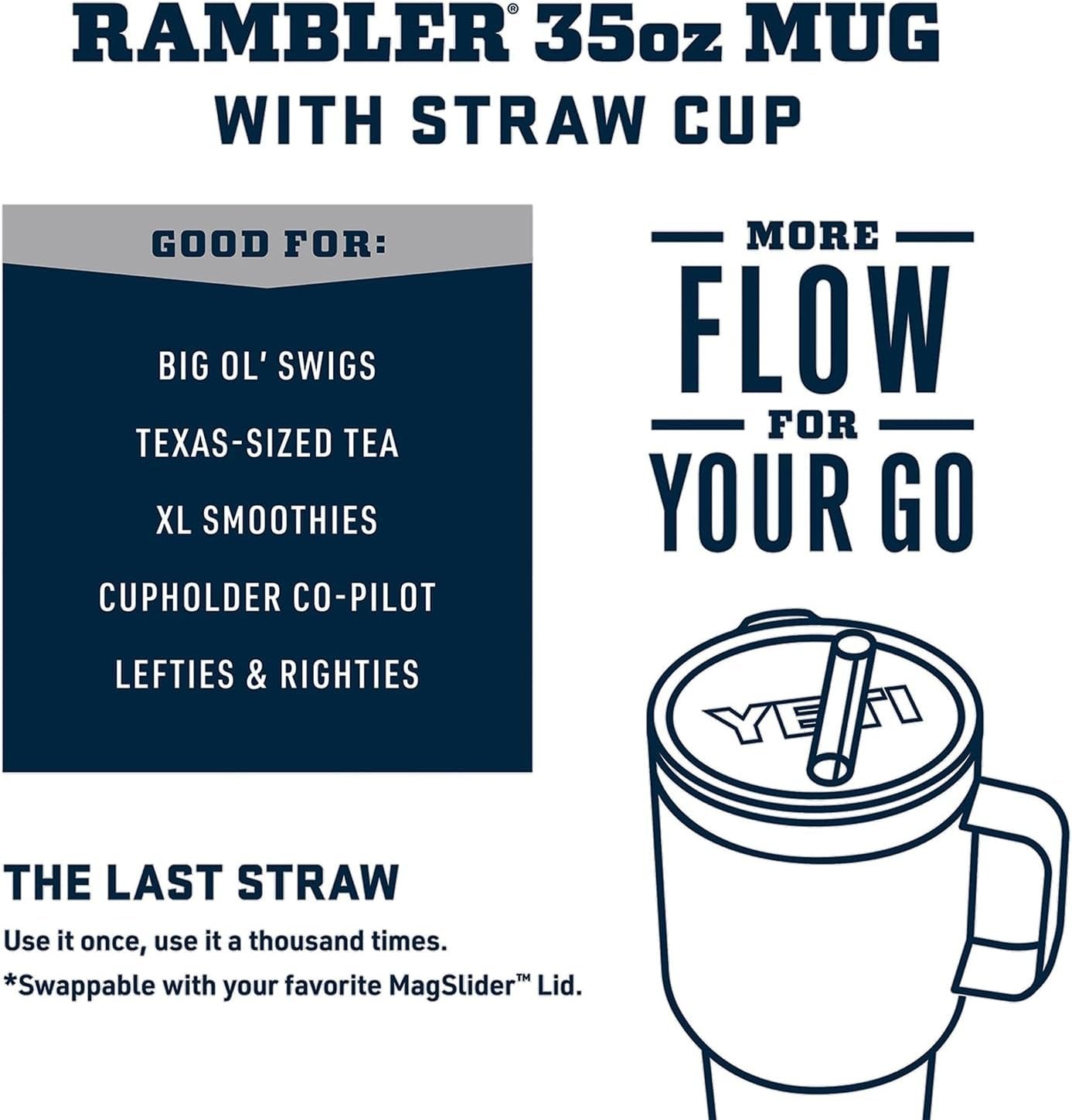 YETI Rambler 35 oz Straw Mug, Vacuum Insulated, Stainless Steel, Key Lime