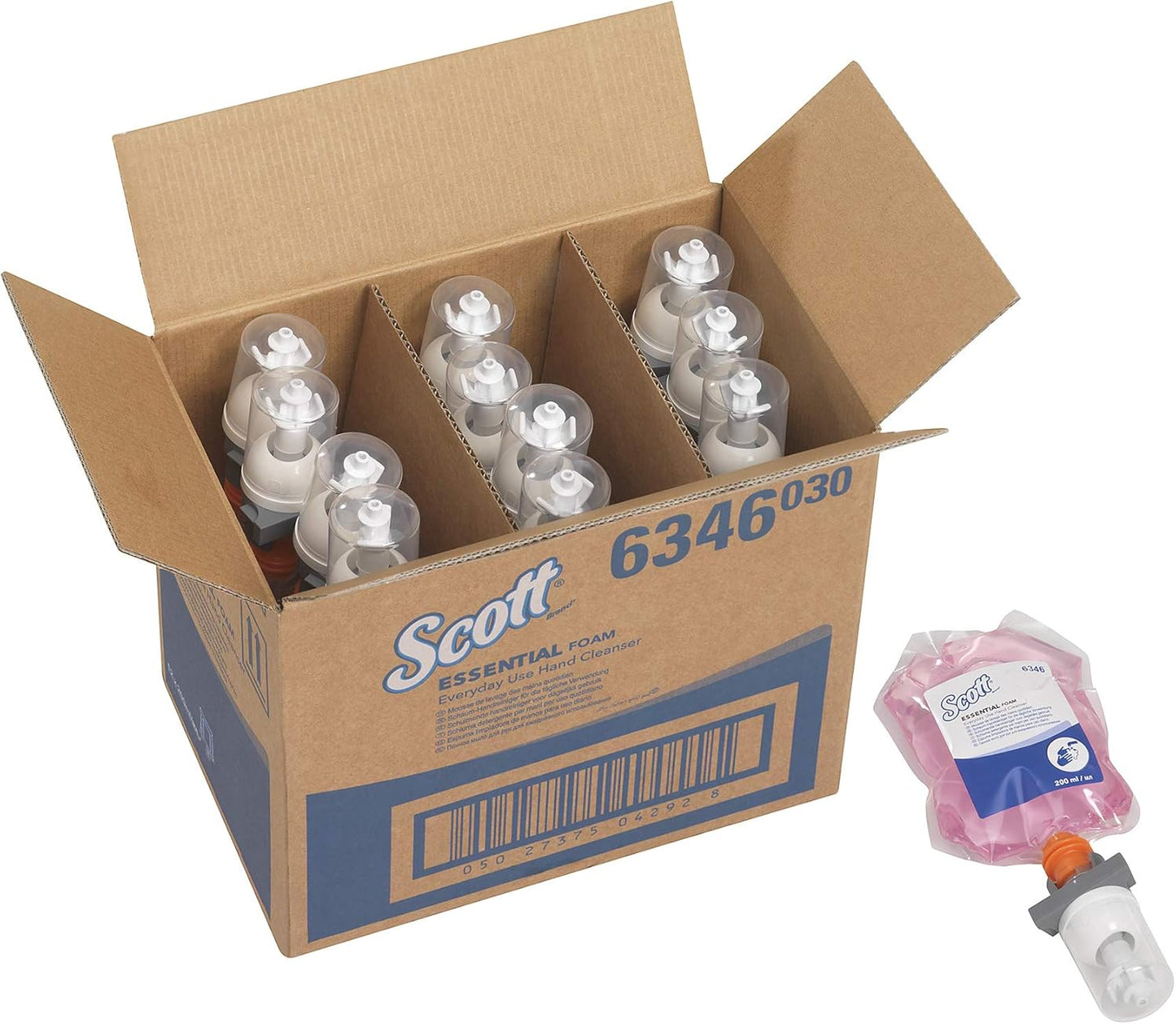 Scott Essential 6346 Daily Foam Hand Wash Pink 12 x 200ml (Total 3ml)