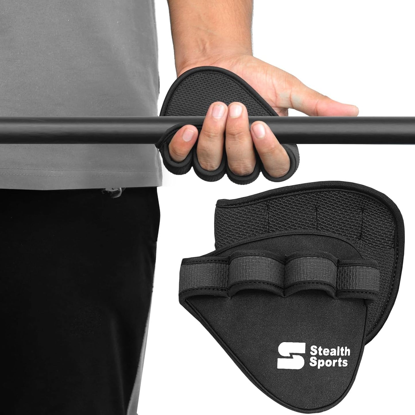 Stealth Sports Weight Lifting Gym Grip Pads Prevents Callus Tears - Non-Slip Neoprene Pull Up Bar Pads Substitute of Training Gloves – Calisthenics Fitness Weightlifting Grip Gloves