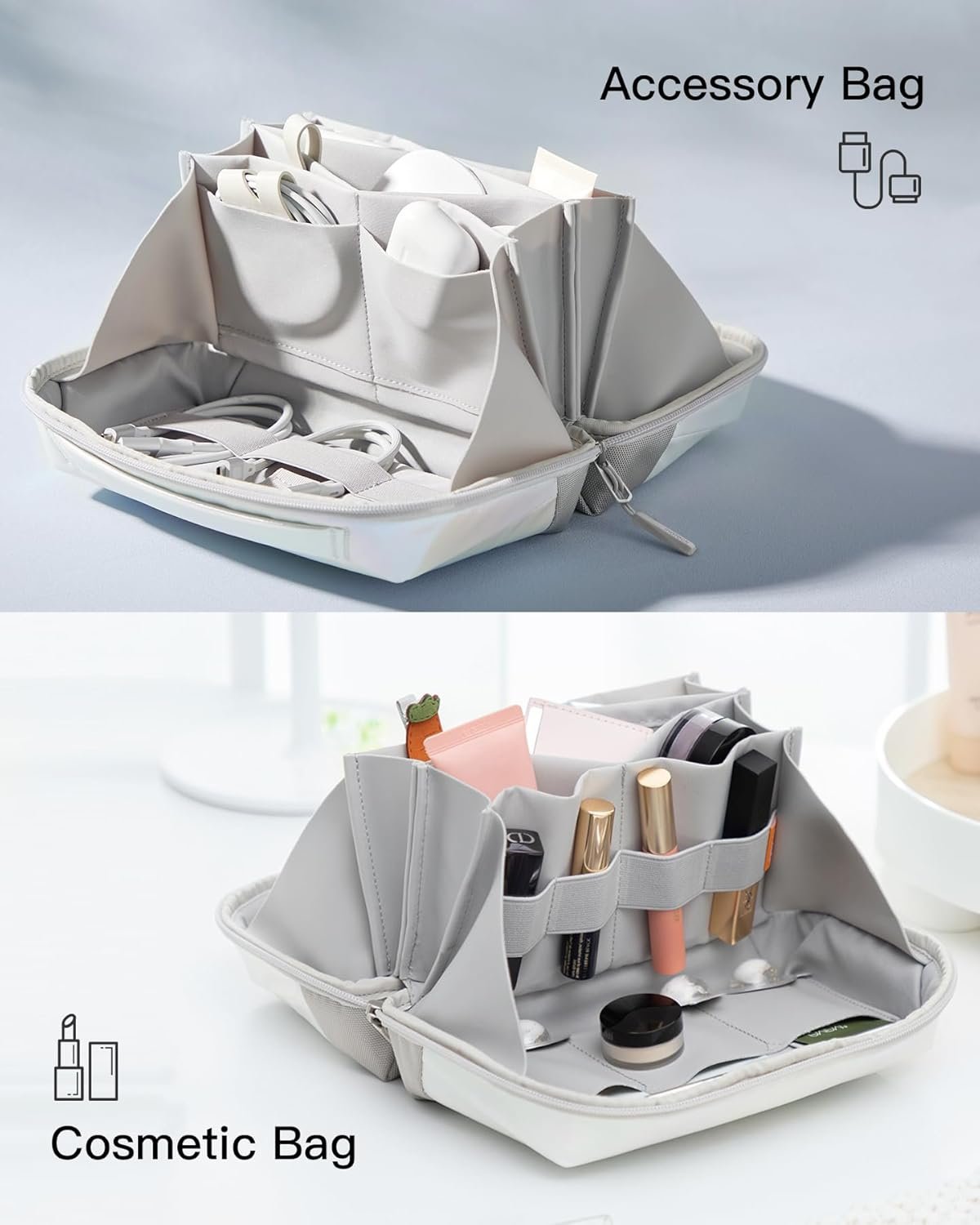 Inateck Electronics Organizer, Splash-Resistant Travel Accessory Handle Bag