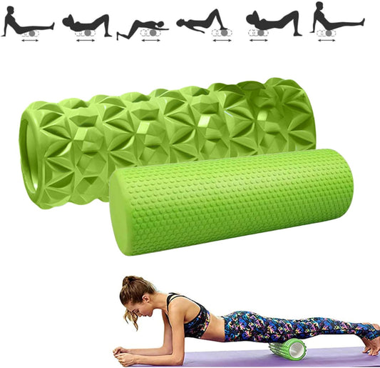 2 x Foam Roller for Trigger Point Therapy. Eva Foam Roller – Massage Roller for Pain Relieving Pain, Training Muscles, Back and Leg Massage, Fitness.33 x 14 cm//29 x 10 cm