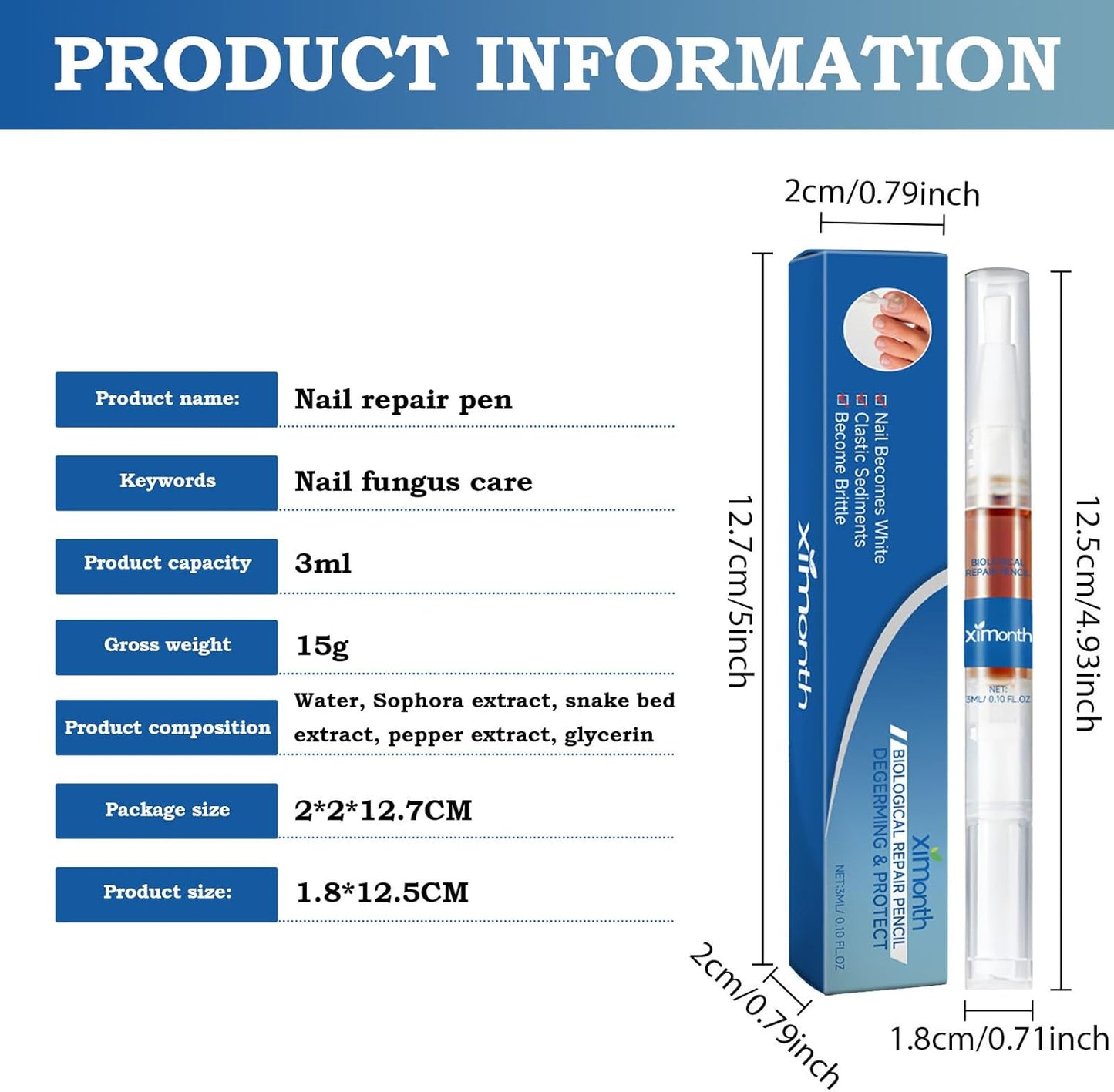 2 x Nail Care Pen, Nail Pen Nourish and Care for Damaged Nails, Quick and Effective, Nail Care for Nails and Toenails