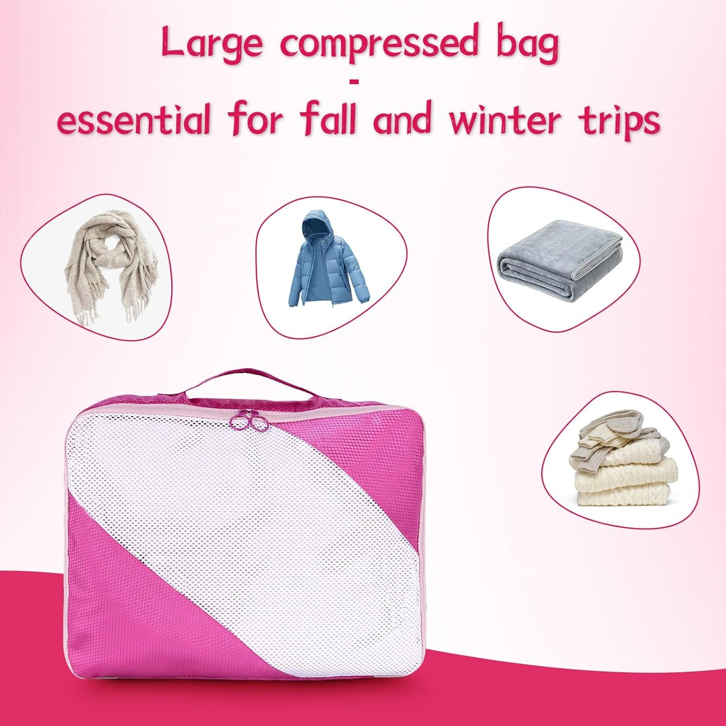 AiQInu Space Saving Organizer, Packing Cubes Compression, Compression Suitcase Organizer, Goose Feather Coat Organizers