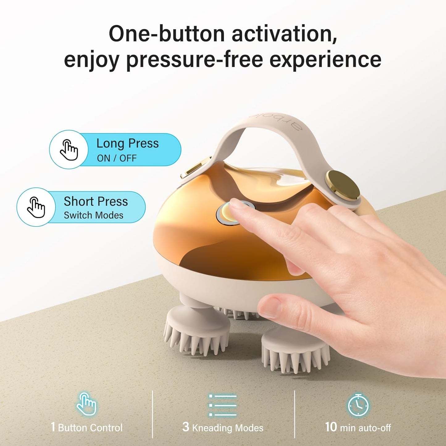 arboleaf Electric Scalp Massager Head Massager Scalp Stress Relax, 5 in 1 Kneading 128 Massage Nodes, Waterproof Hair Massage with 8 Removable Claws Cat Scratcher
