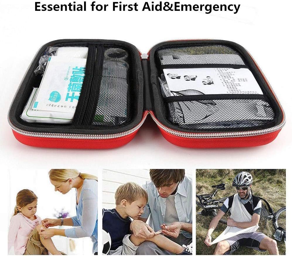 First Aid Kit Bag Empty Hardcase Waterproof Medicine Storage Bag Portable Medication Package Compact Lightweight Emergency Survival Rescue Cases Medical Kit Idea for Home Car Travel Outdoor (Red01)