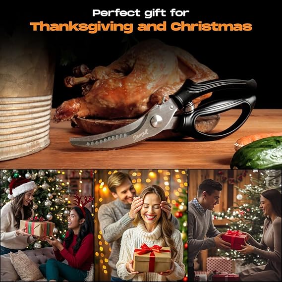 Poultry Shears, Kitchen Scissors for Food With Safety Lock, Kitchen Shears for Food, Meat Scissors, Bone Cutter, Chicken Cutter
