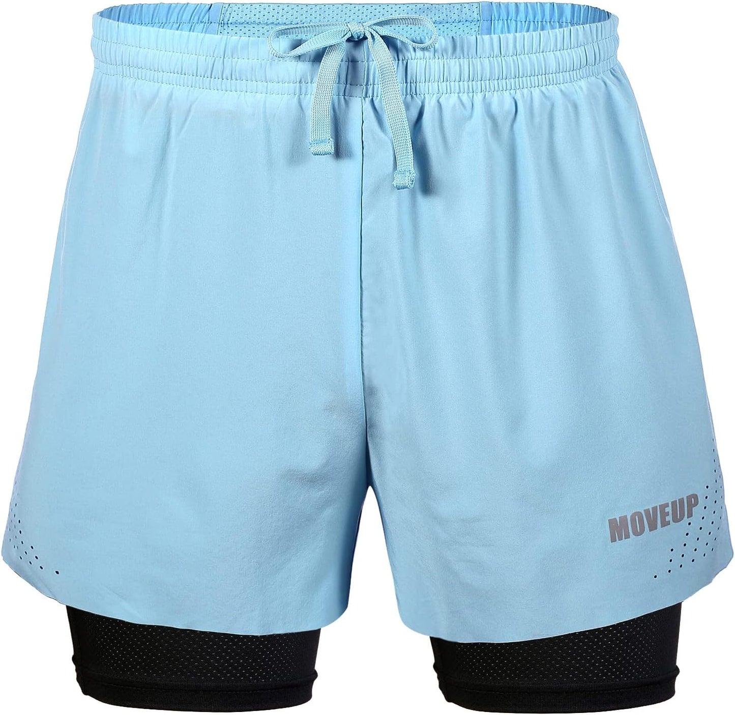 Men's 2 in 1 Workout Running Shorts 5" Quick Dry Athletic Shorts Lightweight Gym Training Short for Men with Phone Pockets