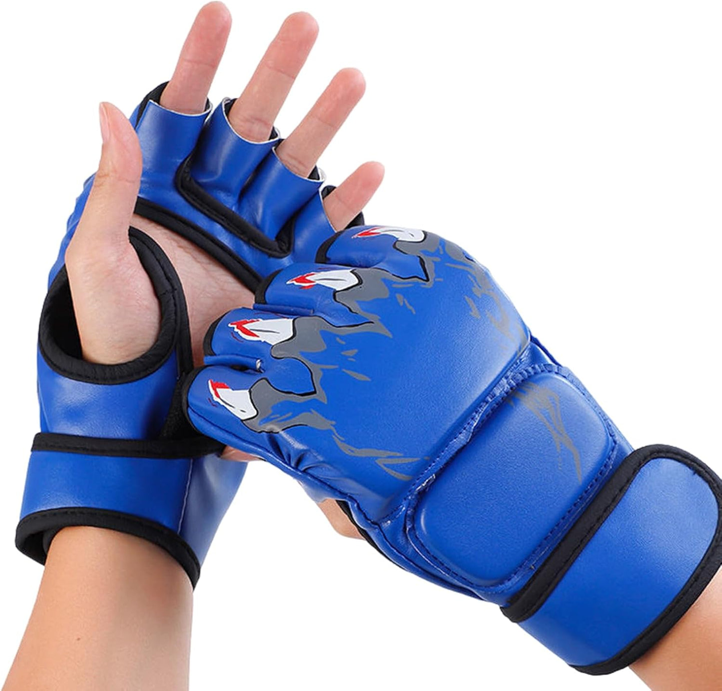 Boxing Gloves, Grappling Sparring Gloves, Half Finger Mitts, Adjustable Boxing Mitts, Wrist Support Gloves, Kickboxing Training Gloves, Gage Fighting Gloves, Punching Bag Workout Gear, Sparring Traini