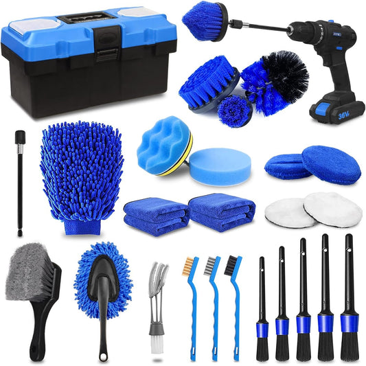 27 Pcs Car Cleaning Brush Car Rims Car Interior Cleaning Kit Car Accessories Interior for Car Detail, Car Cleaning Kit, Windscreen Cleaning Tool Brushes Rims