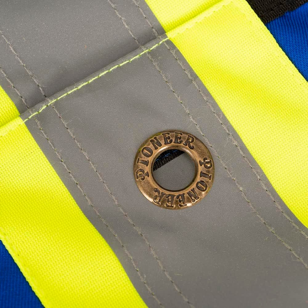 Pioneer Hi Vis Surveyor's Safety Vest - Engineer Style - Breathable Mesh & Reflective Tape - 7 Pockets - Royal Blue