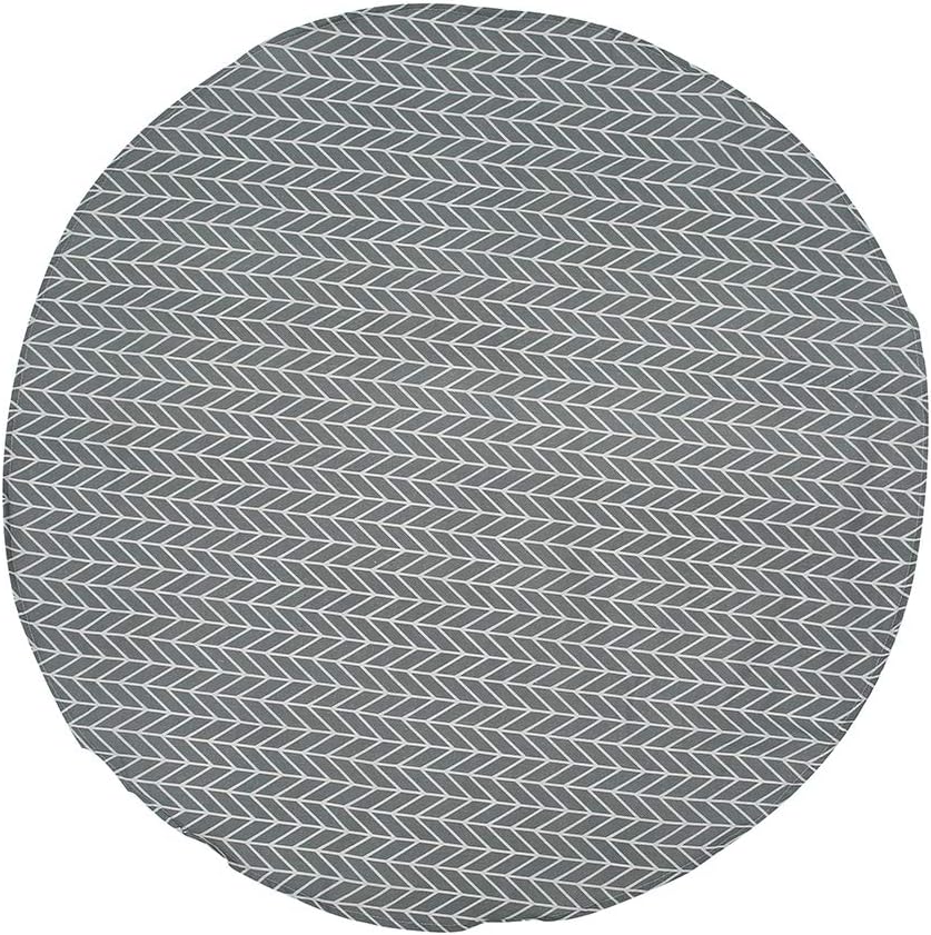 Round Tablecloth, 47/59 in Cotton Linen Fabric Circular Table Cover in Nordic Style Wrinkle-Proof Dust-Proof Shrink-Proof Table Cover for Kitchen Dining Farmhouse Tabletop Decoration (Grey, 100cm)