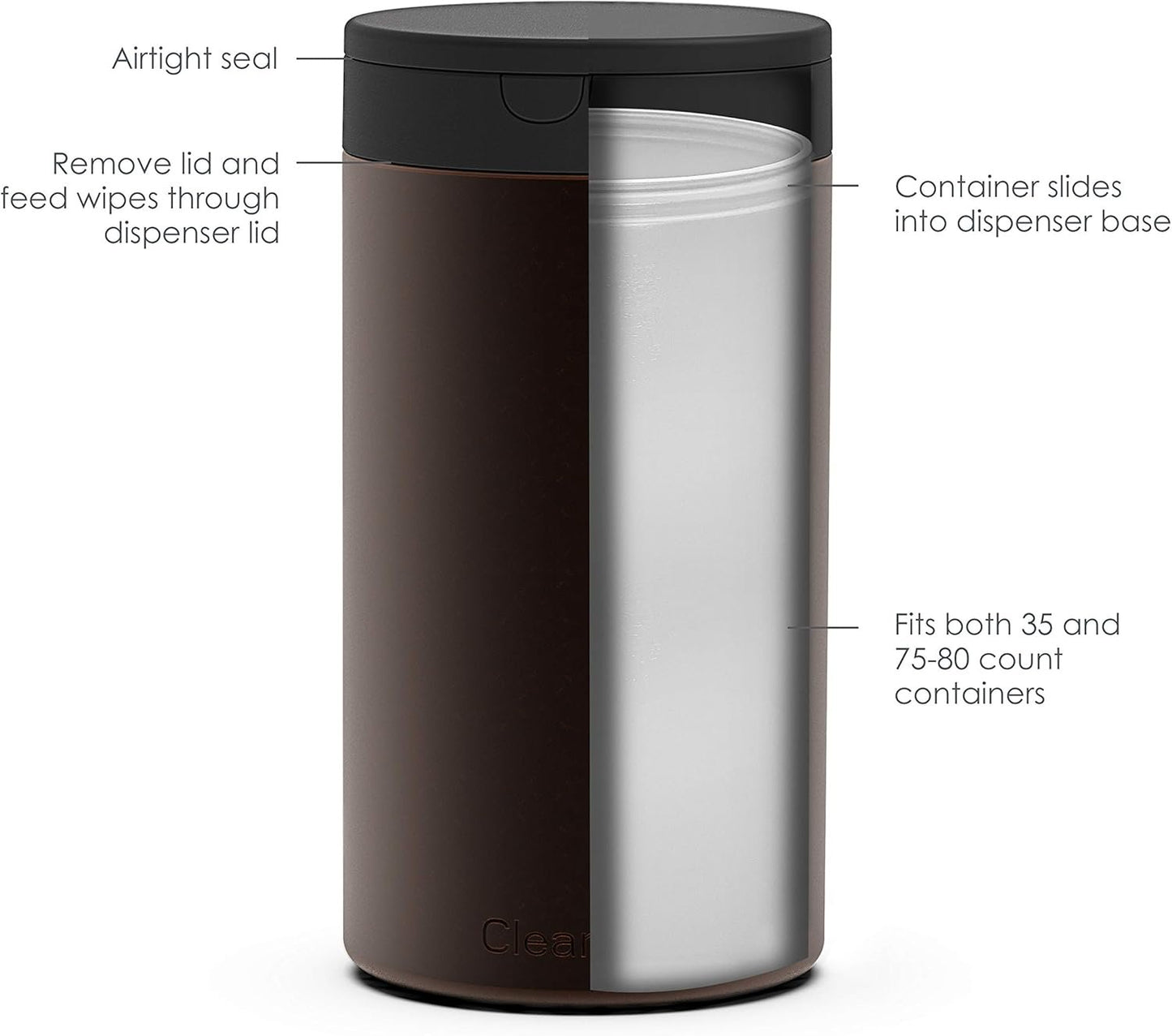 Spectrum Diversified Decorative Refillable Wet Dispenser for Household, Stylish Holder for Cleaning Wipes, Bronze