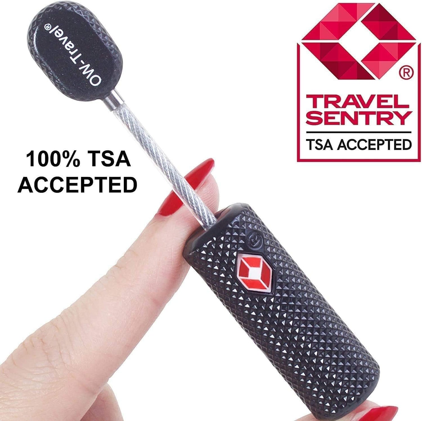 OW-Travel TSA Approved Luggage Locks - 4 Pack Black Barrel Padlock Key - Heavy Duty Zinc Alloy - Suitcase, Zipper, Bag, Case, Backpack, Locker, Tool Box, Outdoor