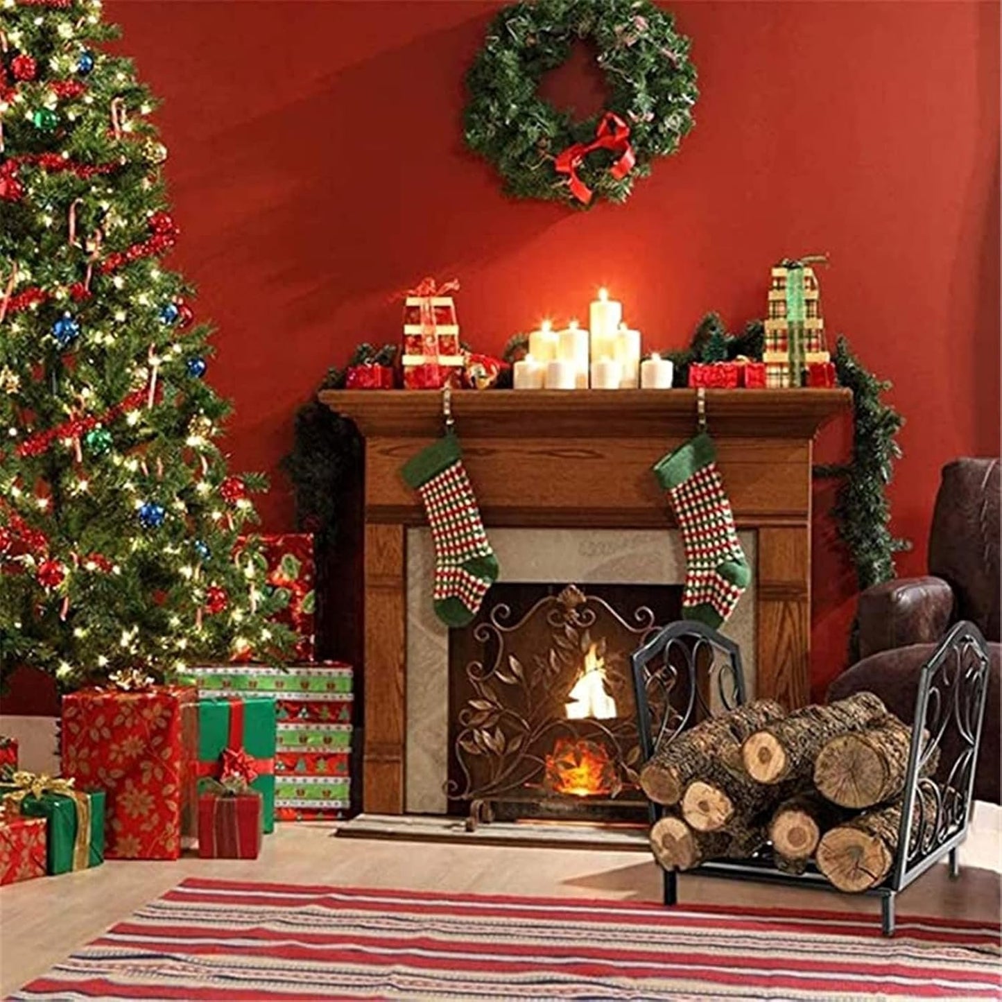 Firewood Stand Small Firewood Racks Heavy Duty Steel Wood Storage Log Rack Holder Fireplace Log Holder Firewood Holder Log Basket Strong and Sturdy (Color : Black Size : 35x38x40cm) (Black 35x38x40cm)