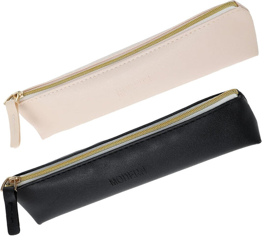 2 Pcs Small Makeup Bag Waterproof Zipper Cosmetic Bag Portable Leather Pouch Lipstick Coin Purse Case Travel Makeup Accessories Storage Cute Cosmetic Brush Organizer for Women Girls