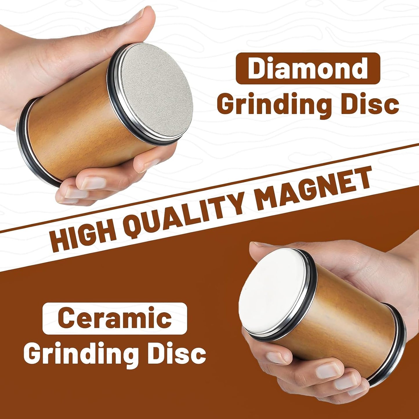 Billord Knife Sharpener - Rolling Knife Sharpening Tool Kit with 400 & 1000 Grit Discs for Kitchen Chef's Knives and Scissors, 15 & 20 Degree Magnetic Angle Knife Sharpeners Roller Gadgets Gifts