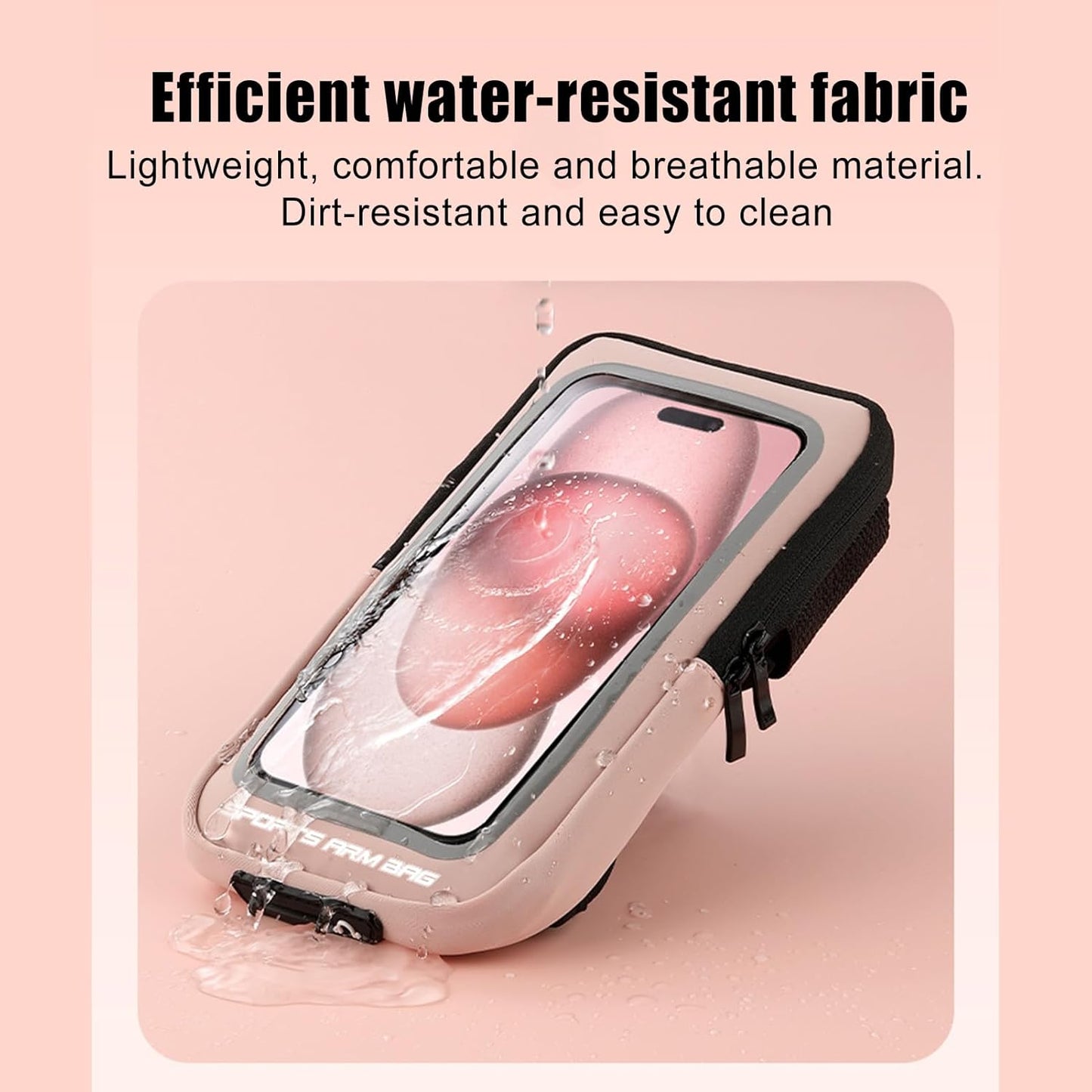 Phone Armband, Adjustable Phone Arm Bands, Waterproof Wrist Bag, Storage Pouch & Outdoor Workout Gear, Ideale per smartphone, esercizio, Hiking, and Travel Gear, 7,48 x 4,13 pollici