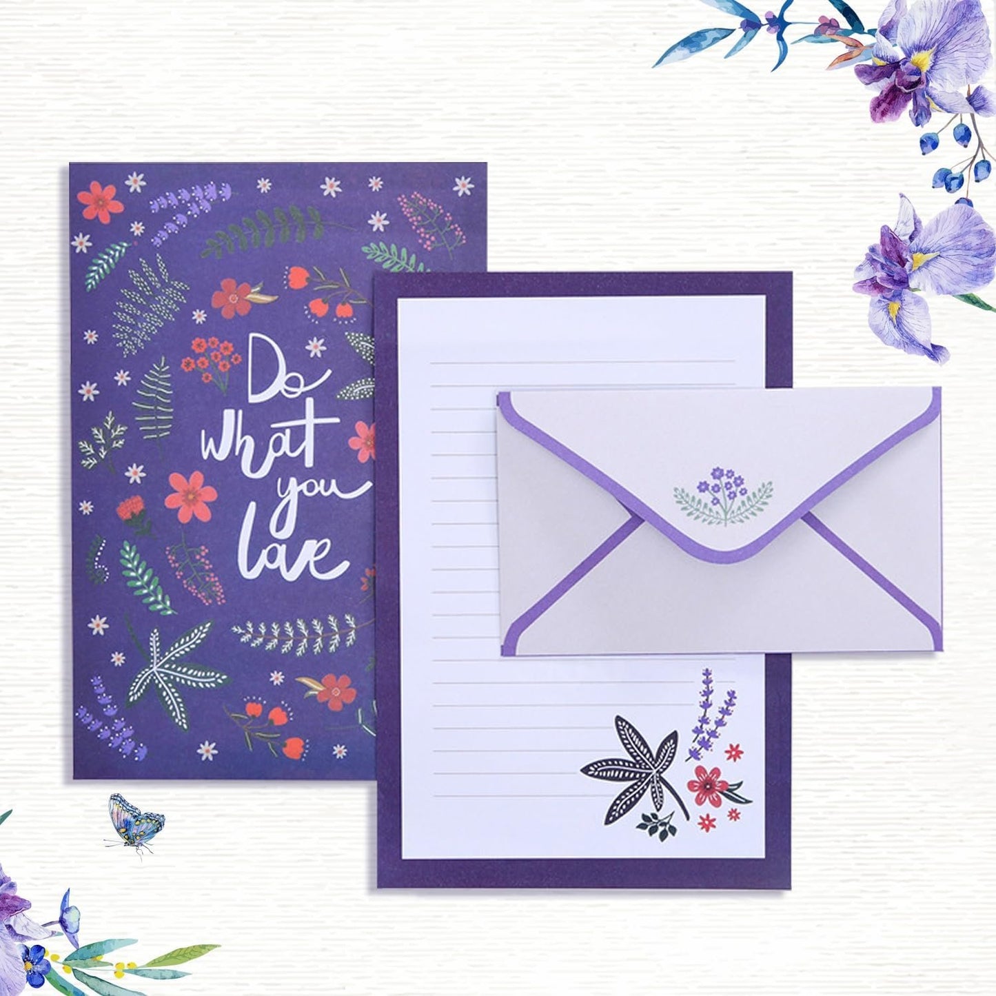 90PCS Stationery Kit - Cute Writing Stationery Paper & Envelopes Set (60 Papers + 30 Envelopes)
