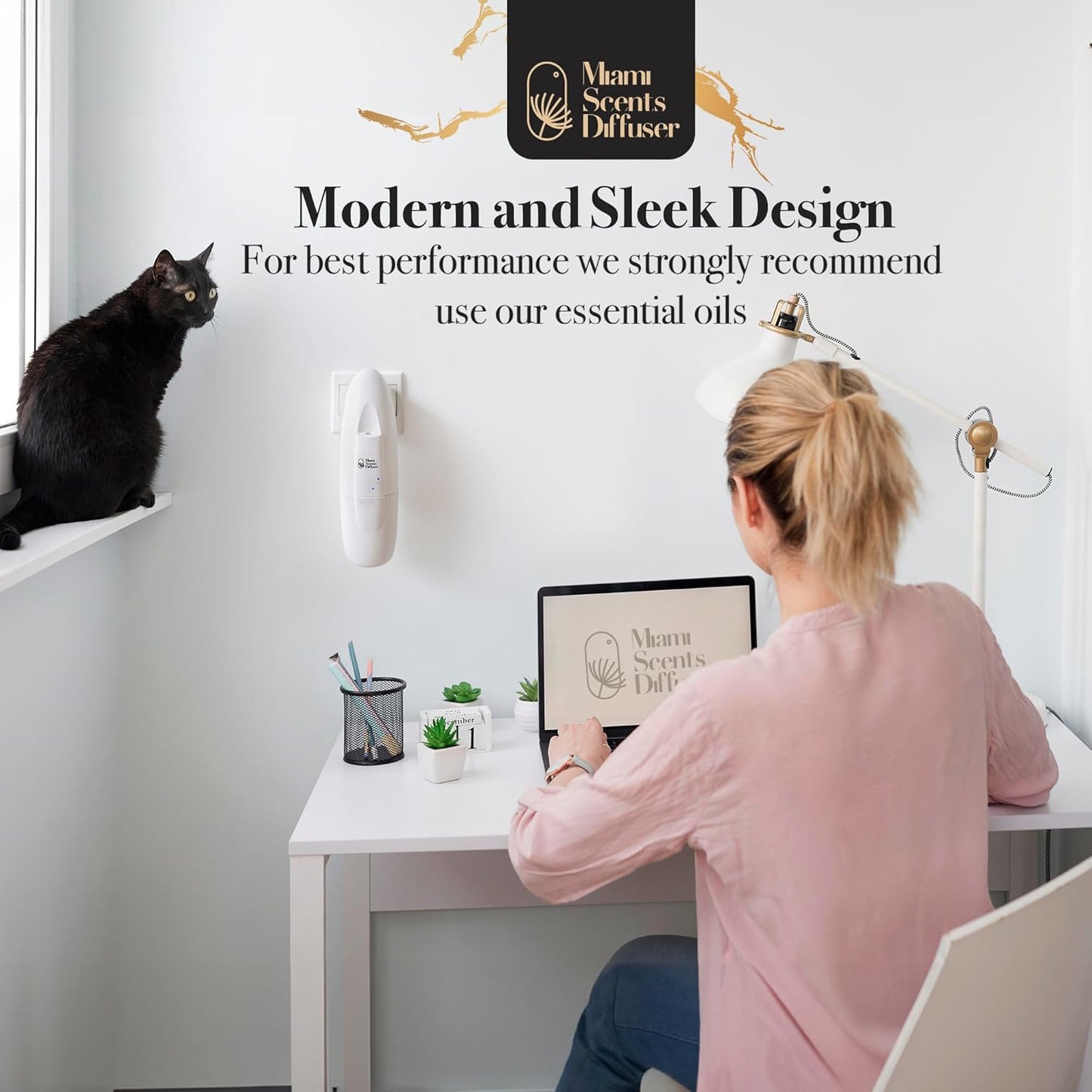 Plug in Wall Waterless Diffuser + Majestic Hotel Essential Oils 4 Fl Oz Included Coverage Up to 500 SqFt Smart Bluetooth App Control Scent Air Machine for Home, Office and Spa Ideal for Aromatherapy.