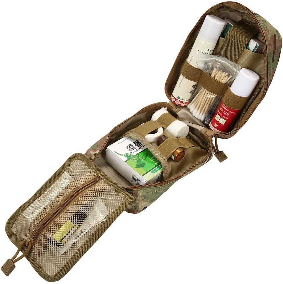ifak molle First aid Bag EMT Tactical Pouches Rip-Away Medical Pouch Utility Rescue Emergency Trauma Accessories Tools Bag Military Belt Pouch (camo)