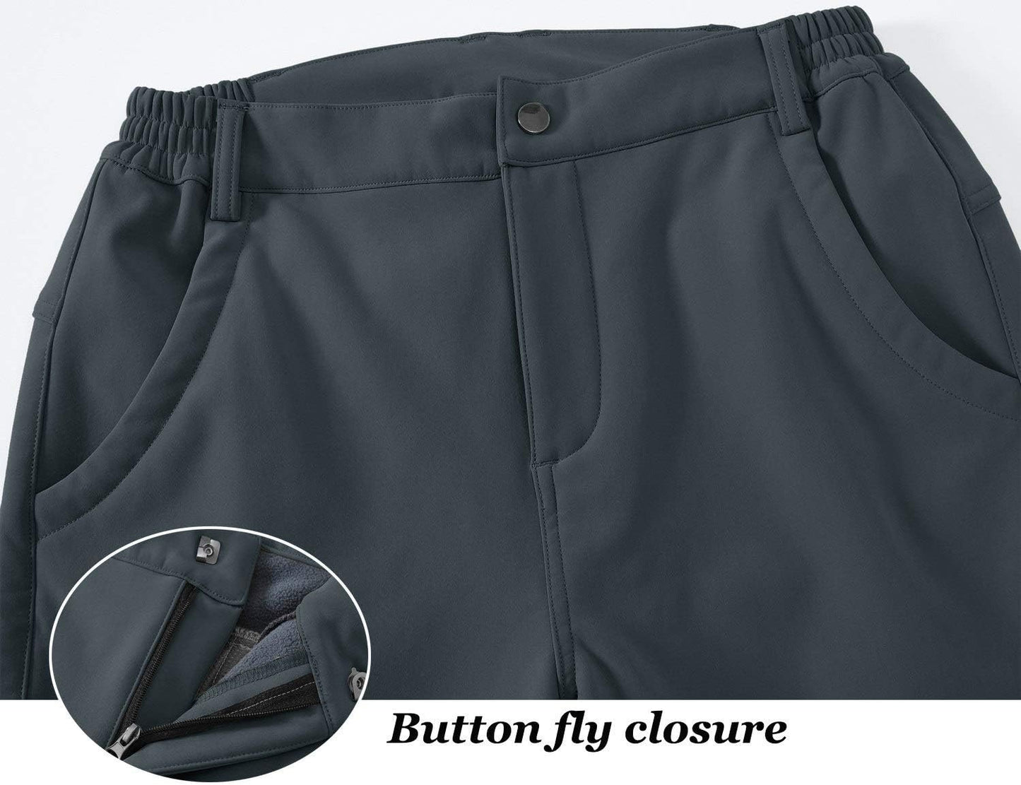 Rdruko Women's Waterproof Softshell Fleece Lined Ski Snow Insulated Pants with Pockets
