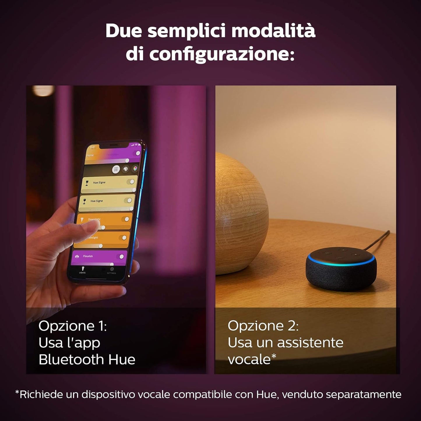 Philips Hue White and Color Ambiance Smart Play LED Table Lamp, Base Kit with Power Supply Included, 2 Pieces, Black