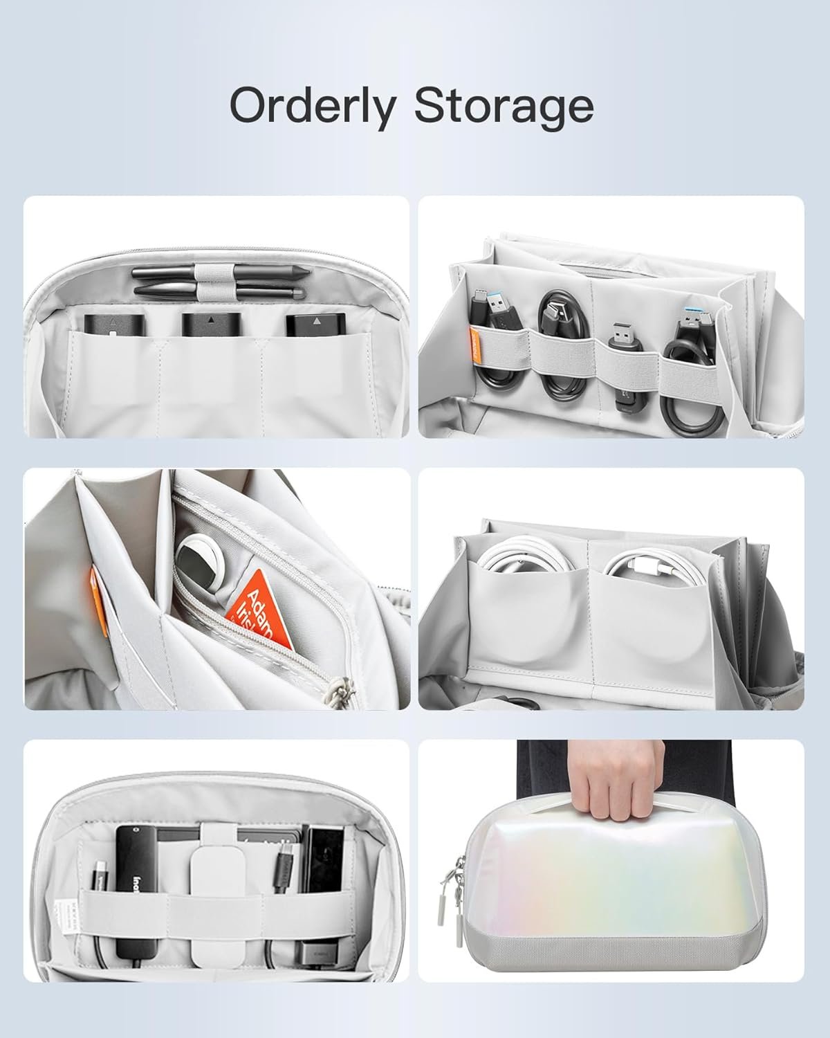 Inateck Electronics Organizer, Splash-Resistant Travel Accessory Handle Bag
