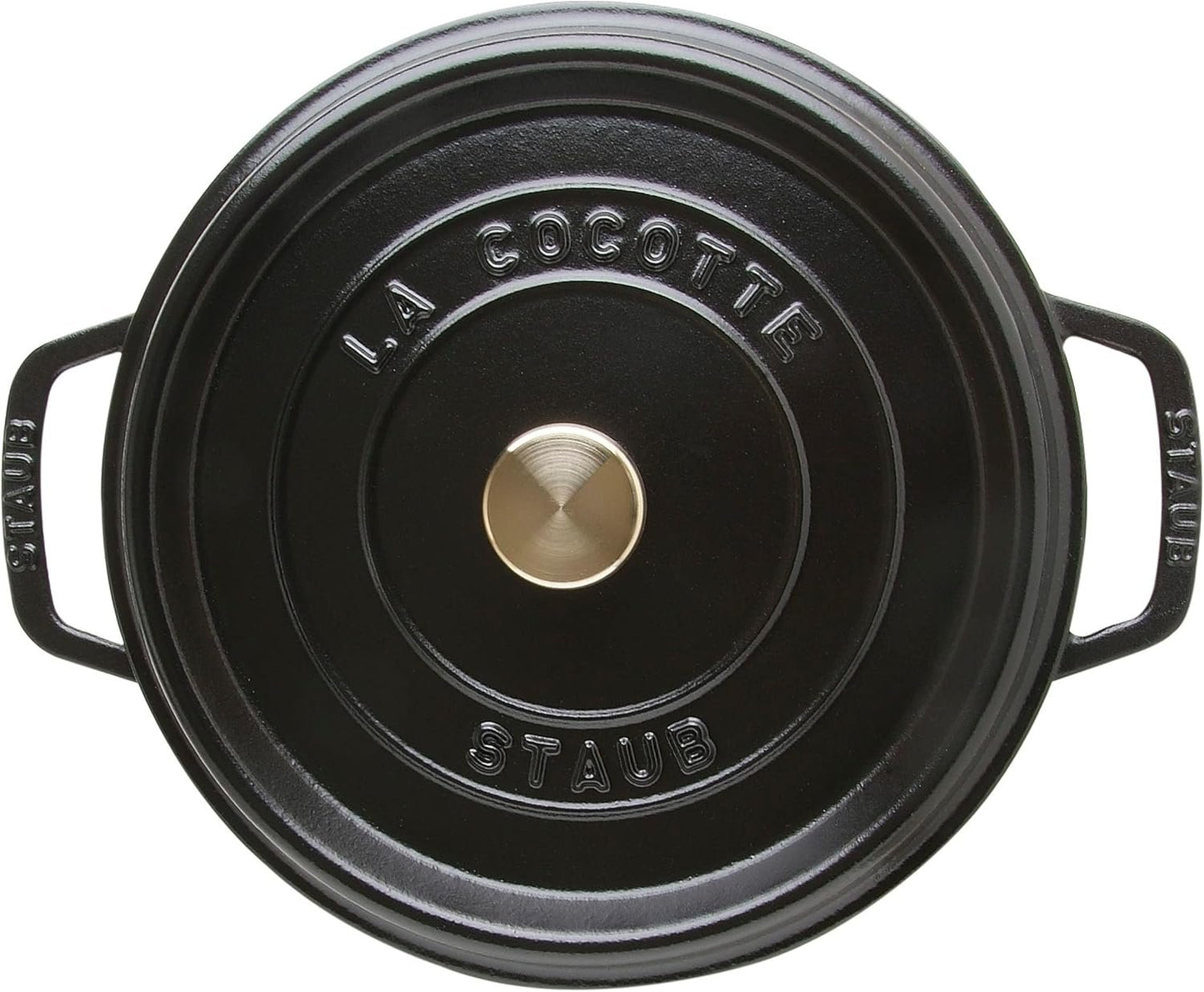 STAUB La Cocotte 7-Quart Cast Iron Round Cocotte, 6.75 L, Made in France, Black
