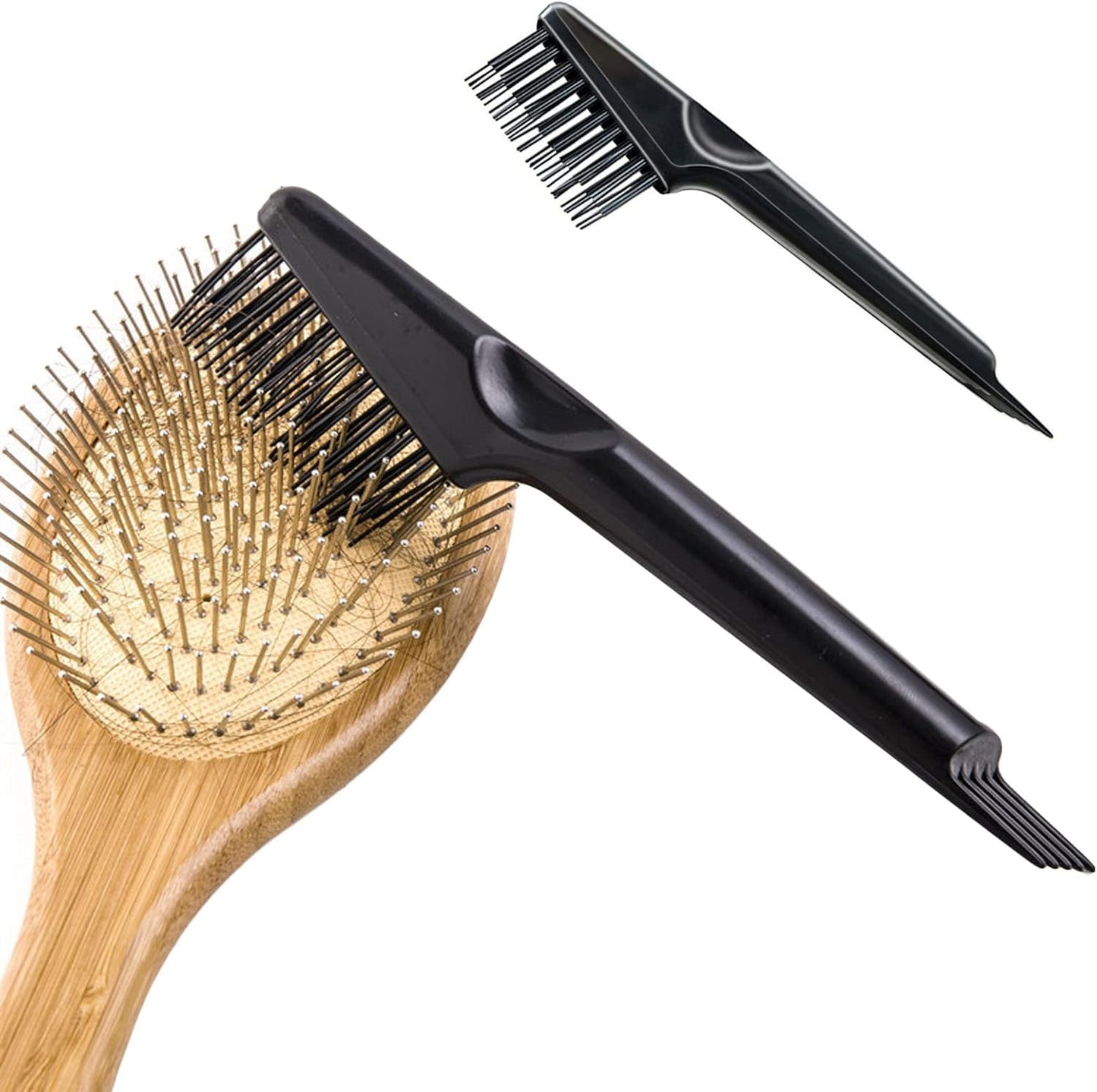 Lopsity 4PCS Hair Brush Cleaning Tool Comb Mini Hair Brush Comb Cleaning Brush Hair Brush Cleaner Tool for Removing Hair Dust Home Salon Use (PINK+BALCK)