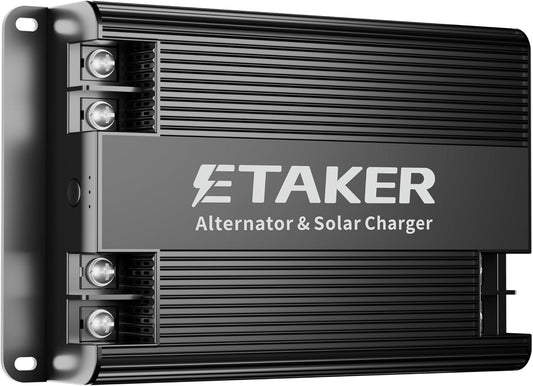 ETAKER F2000 2000W Dual Input Alternator and Solar DC to DC Charger for Power Stations, 24V–48V LiFePO4 & Lead-Acid Batteries, Fast Charging for RVs, Vans, Boats, Off-Grid Systems