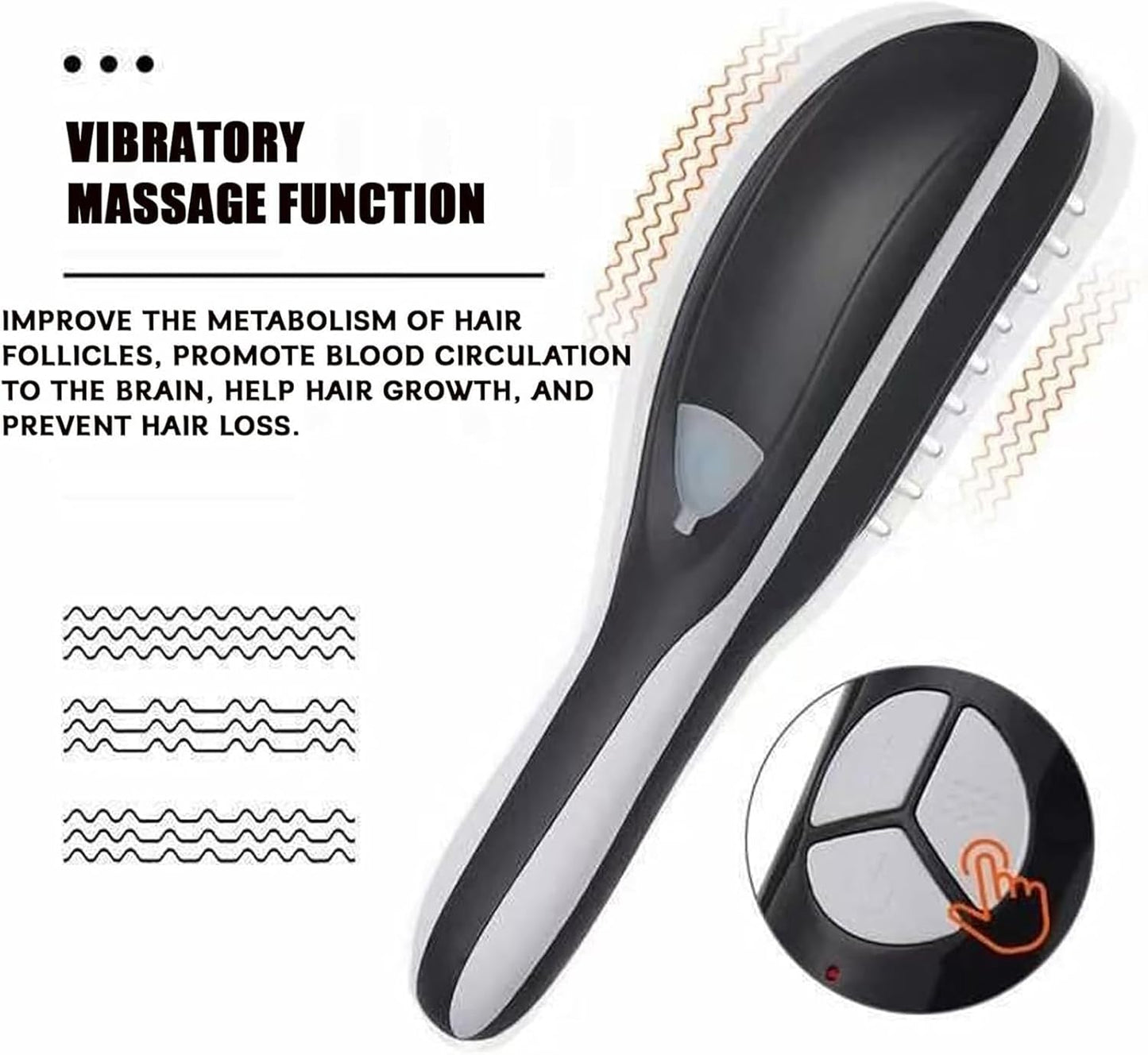 The Original Therabrush, 2-in-1 Electric Scalp Massage Brush and Applicator Bottle, 3 Modes Vibration Massage Comb, Scalp Massager with Red and Blue Light for Scalp Care