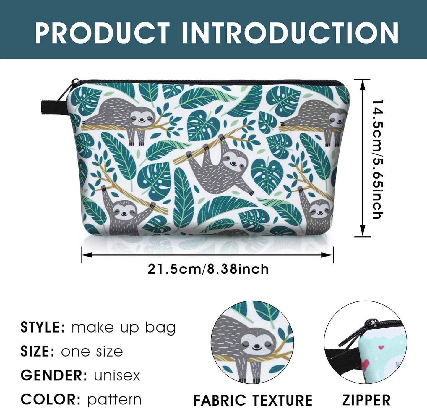 Sibba Makeup Bag Small Organizer Toiletry Cosmetics Black Mini Nylon Sunflower Make Up Pouch Zipper Back to School Accessories Teenagers Women Travel Lazy Green Bags, green, Bag Organizer