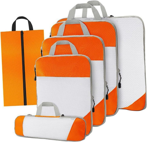 Generic 6-Piece Travel Packing Cubes Set for Efficient Organization on The Go, Orange