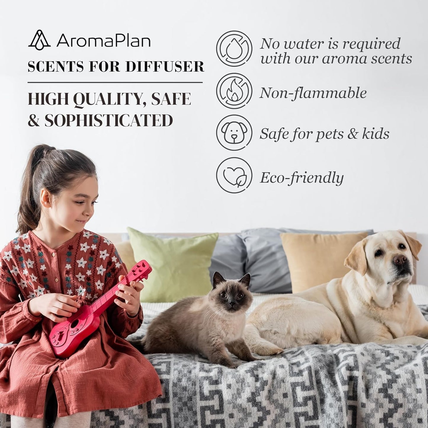 Aromaplan Scents, Clean Smelling Essential Oils, Fresh & Clean 5 Fl Oz (2 Pack)-Fresh Scent Essential Oil for Diffuser, USA Fragrance, Bigger Bottle, Bolder Aroma & Longer Lasting