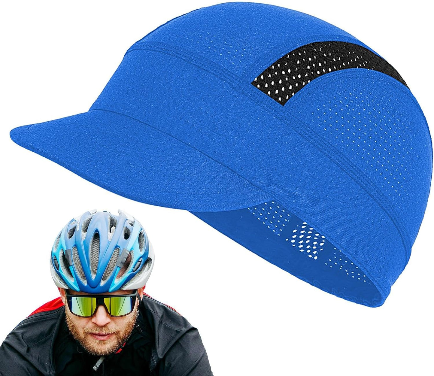 Bike Hat, Hard cap Liner, Mesh Headwear, Sun Visor Helmet, Breathable Protective Gear for Cycling Workout Skiing Fishing Construction Camping Football Hiking, 5.12x2.36 Inches