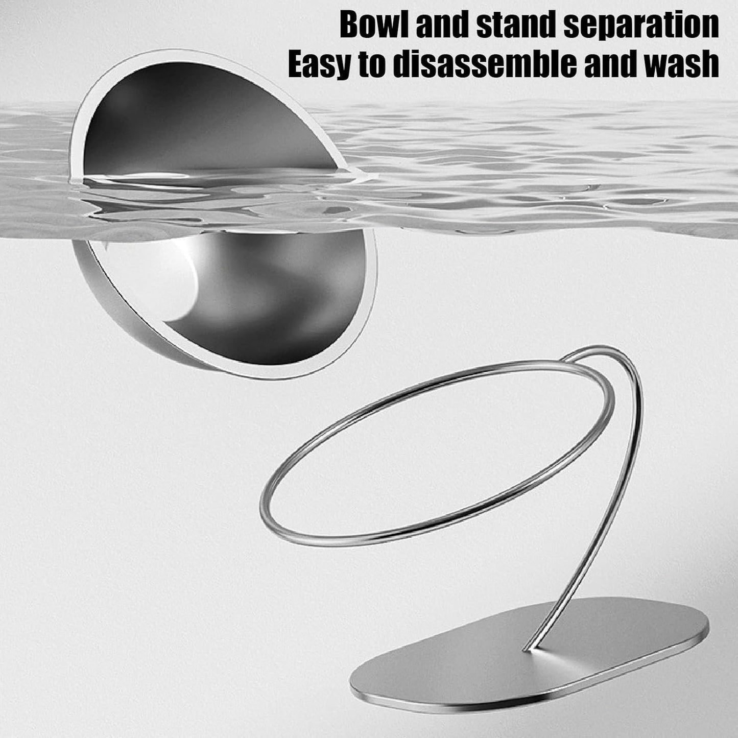 Raised Cat Food Water Bowl, Stainless Steel Convenient and Practical Elevated Pet Bowl Anti Tip Base with Large Capacity, for Feeding or Watering Pets