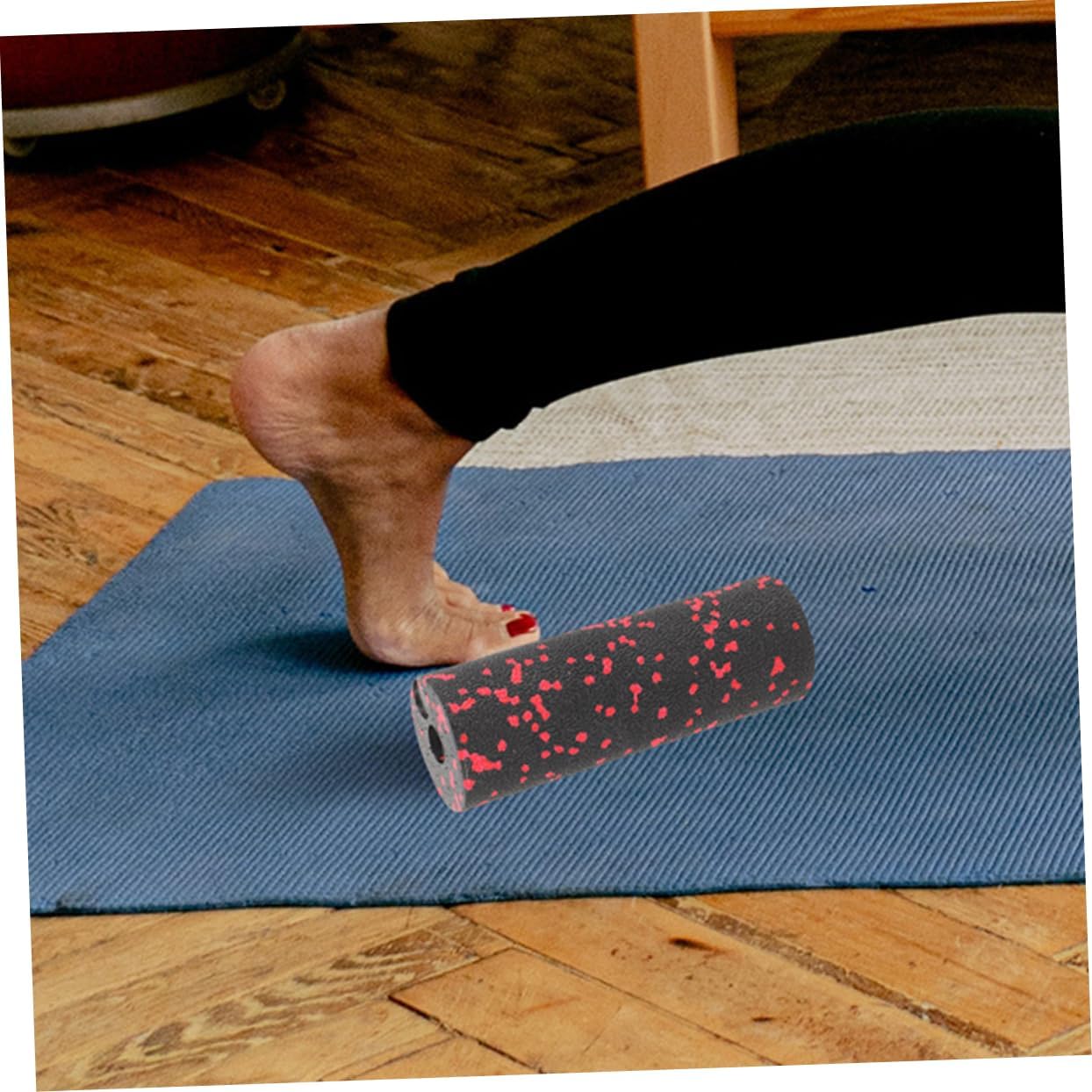 ibasenice 4 Pezzi Mini colonna yoga Accessori yoga massaggiante in sughero massaggio a colonna a rulli per l'esercizio di rilassamento muscolare del corpo epp