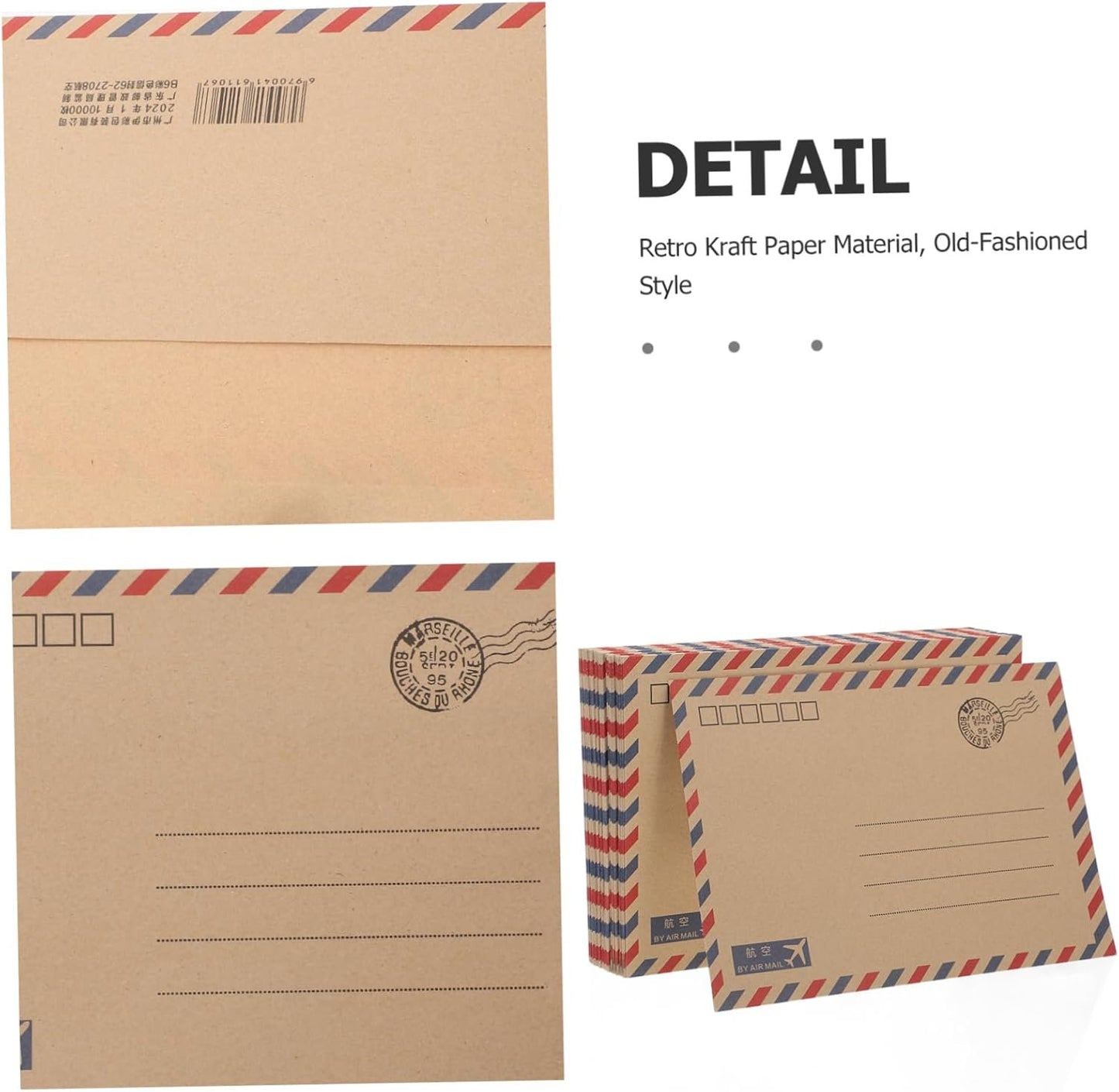 DOITOOL 48Pcs Vintage Airmail Stationery Set with Envelopes and Writing Papers for Letters Invitations and Greeting Cards Retro Envelope Kit for Weddings and Business