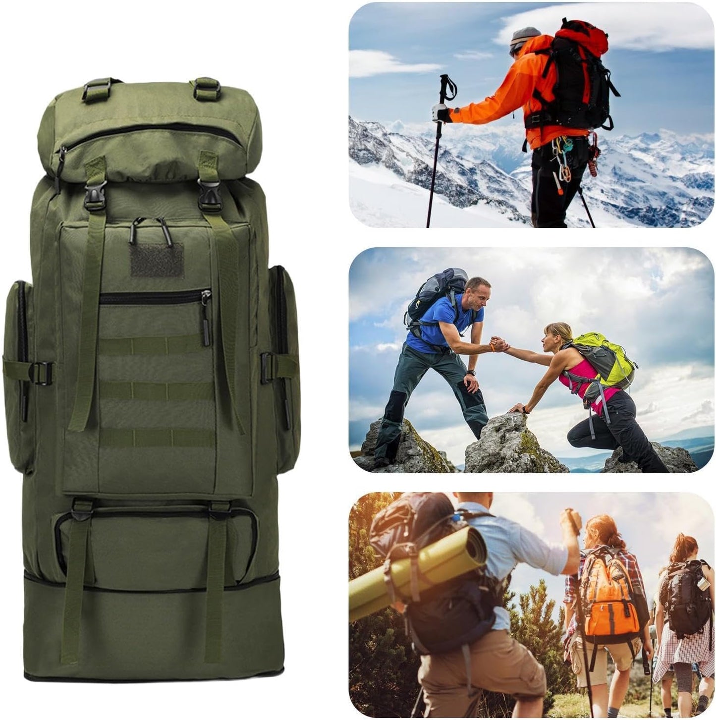 Iouyjiu Waterproof Travel Backpacking | Large Capacity Outdoor Rucksack | Multi-Functional Backpacking Bag for Trekking, Hiking, Cycling, Climbing & Camping | Durable Travel Gear for Adventurers
