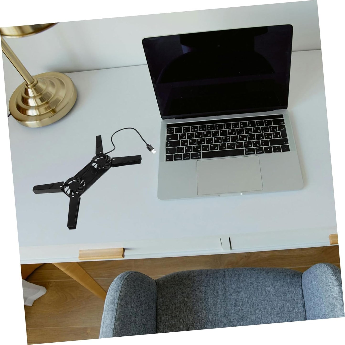 KALLORY Gaming Laptop Cooling Stand USB Powered Riser with Slip Feet for Laptops Efficient Air Cooling Design for Better Heat Dissipation Office