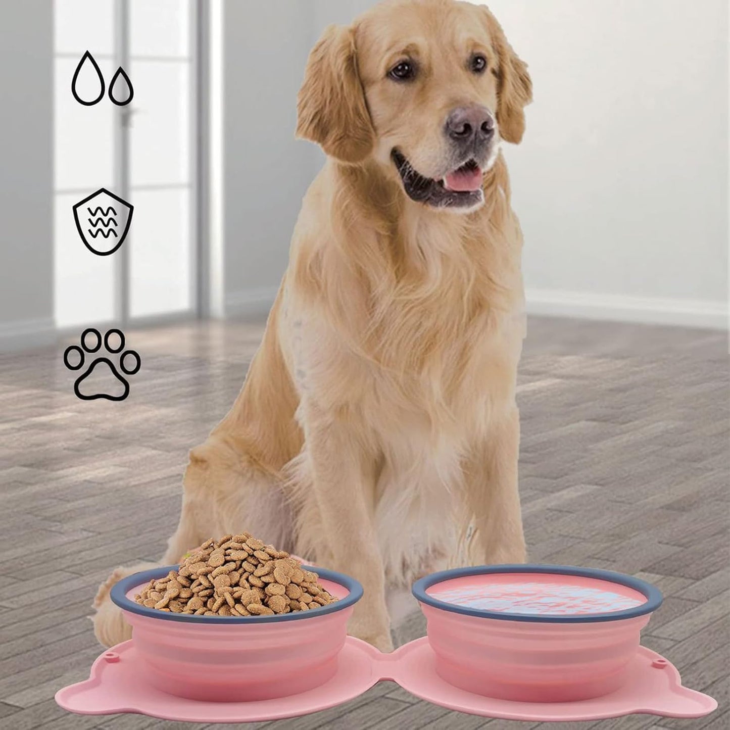 Ciotola anti-soffocamento per animali domestici Piatto per alimenti per cani Ciotola pieghevole in silicone per animali domestici per cibo secco Ciotola per acqua Alimentazione Forniture per