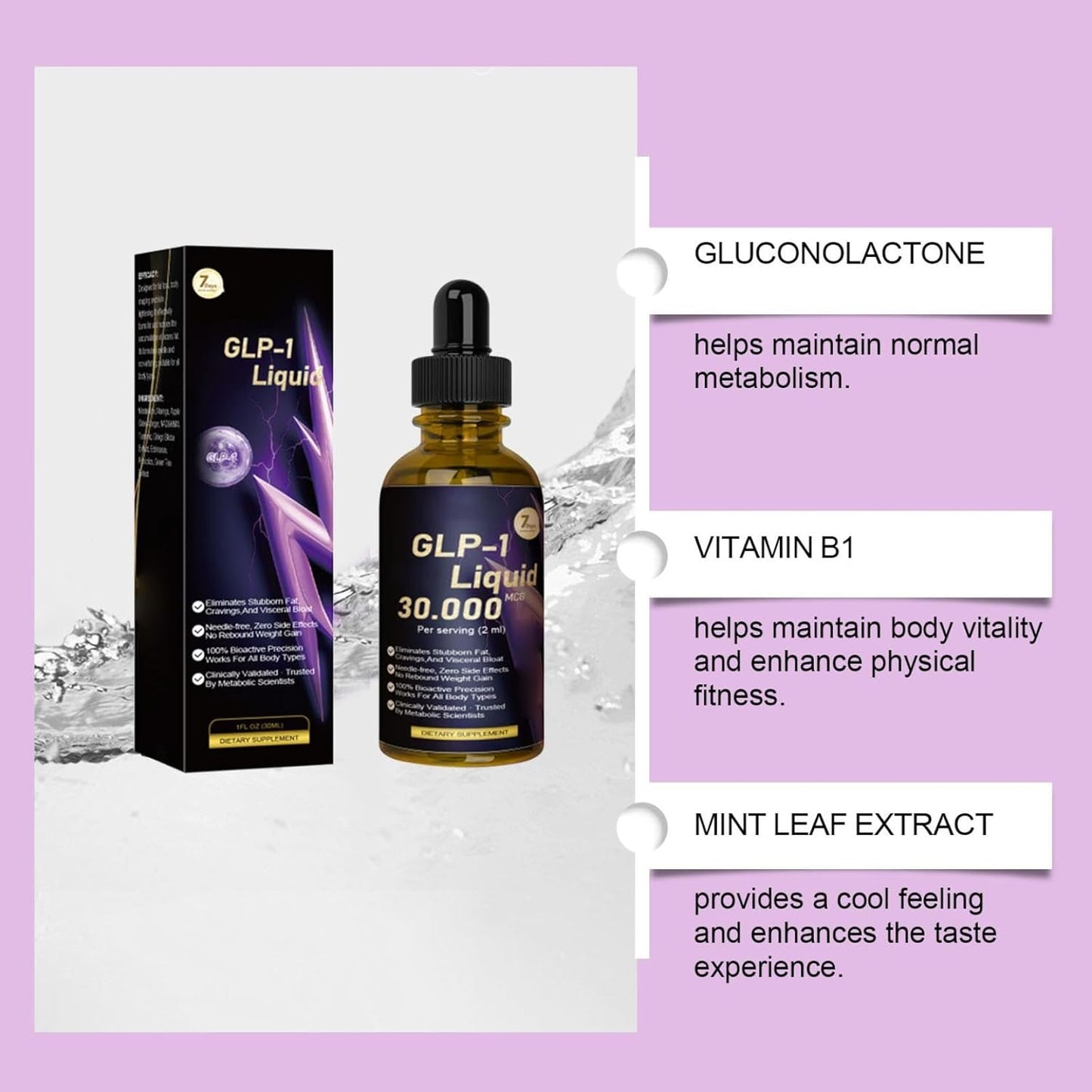 GLP-1 Liquid Drops Advanced Supplement Liquid,Natural Advanced Liquids Drops Body Care Liquid Drop Maximum Strength Overall Wellness Drops Firming Skin Liquids Relief Relaxation Daily Energy Drop (2)