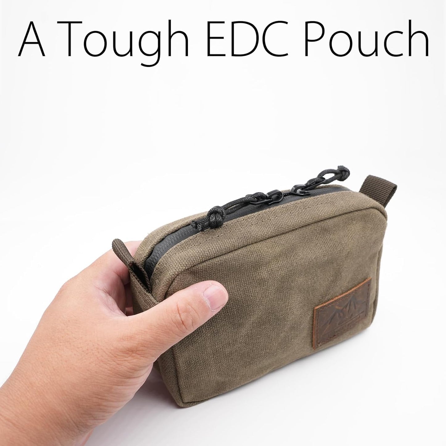 diodrio Belt Pouch for Men Women YKK Zippers EDC Pouch, Belt Bag Waist Pack for Hiking, Water Resistant, Waxed Canvas, Olive