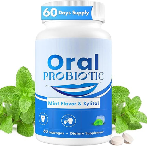 Oral Probiotics, 11 Billion CFU, Chewable Oral Probiotics for Mouth Bad Breath, Formulated with M18, A12, for Gum Health, Tooth Decay Prevention, Fresh Breath, 60 Capsules (Mint Flavor)
