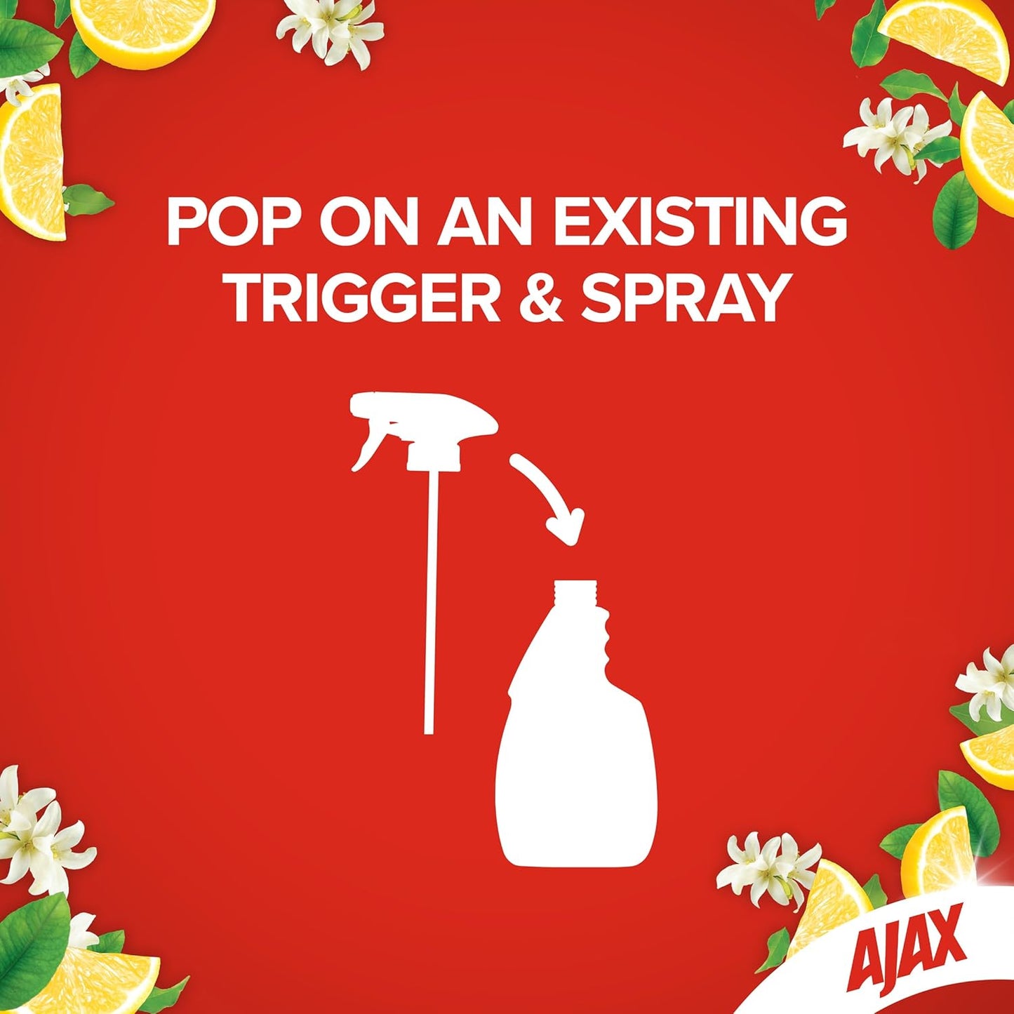 Ajax Spray n' Wipe Multi-Purpose Cleaner Refill, Value Pack 750mL, Lemon Citrus, Antibacterial Disinfectant, Household Grade