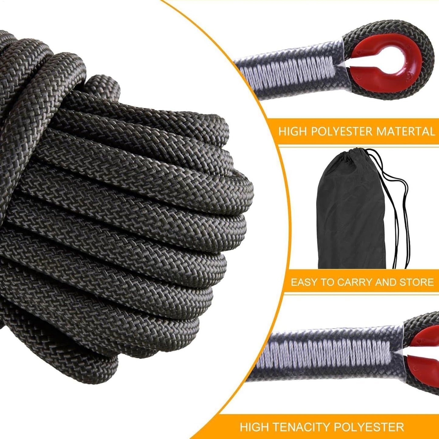 Climbing Rope, Workout Rope for Climbing, Mountaineering Safety Equipment, Outdoor Workouts Accessories, Survival Gear Hiking Training, Enhanced Knot Tying Usability