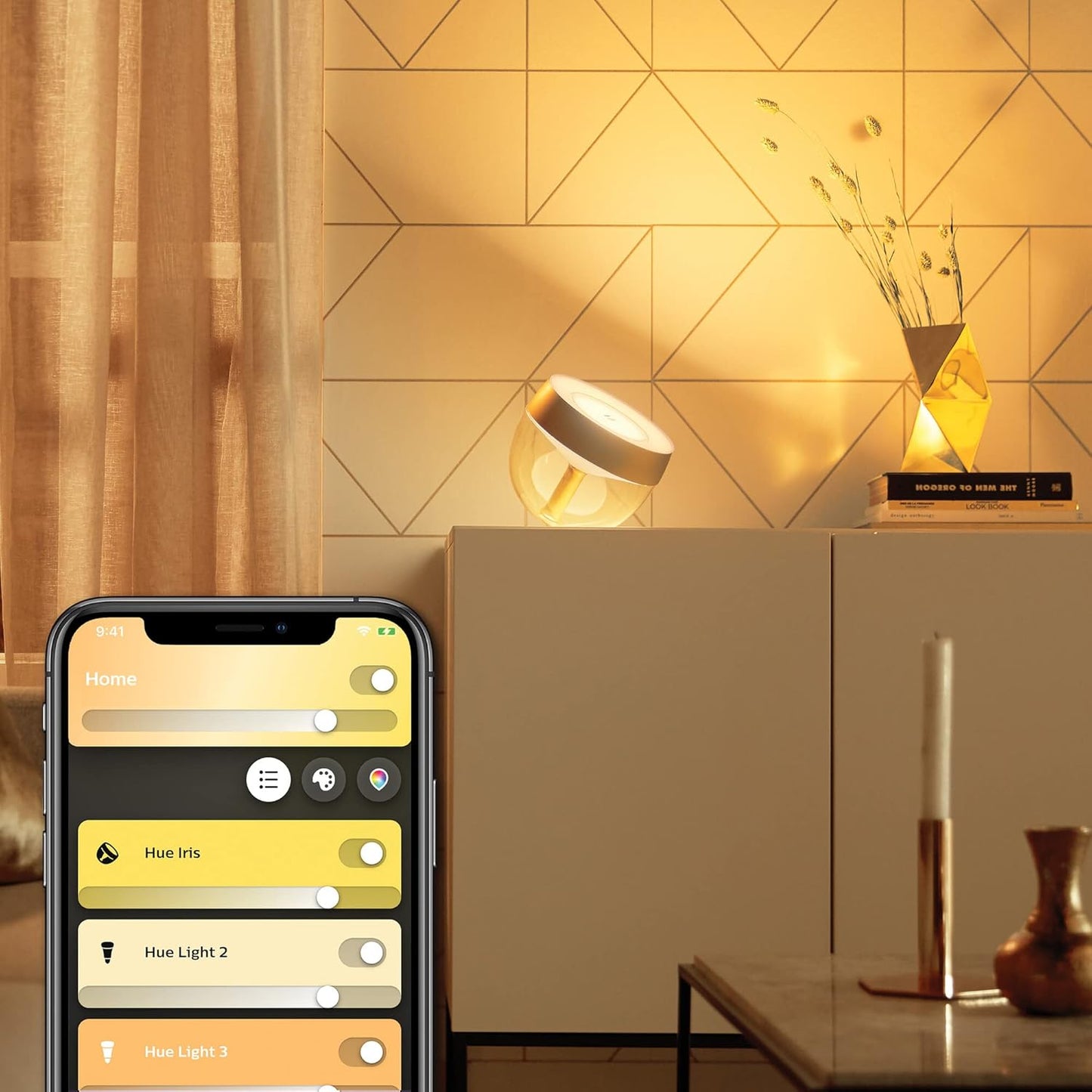 Philips Hue Iris Smart Table Lamp, White and Coloured Light, Bluetooth, 8.2 W, Gold