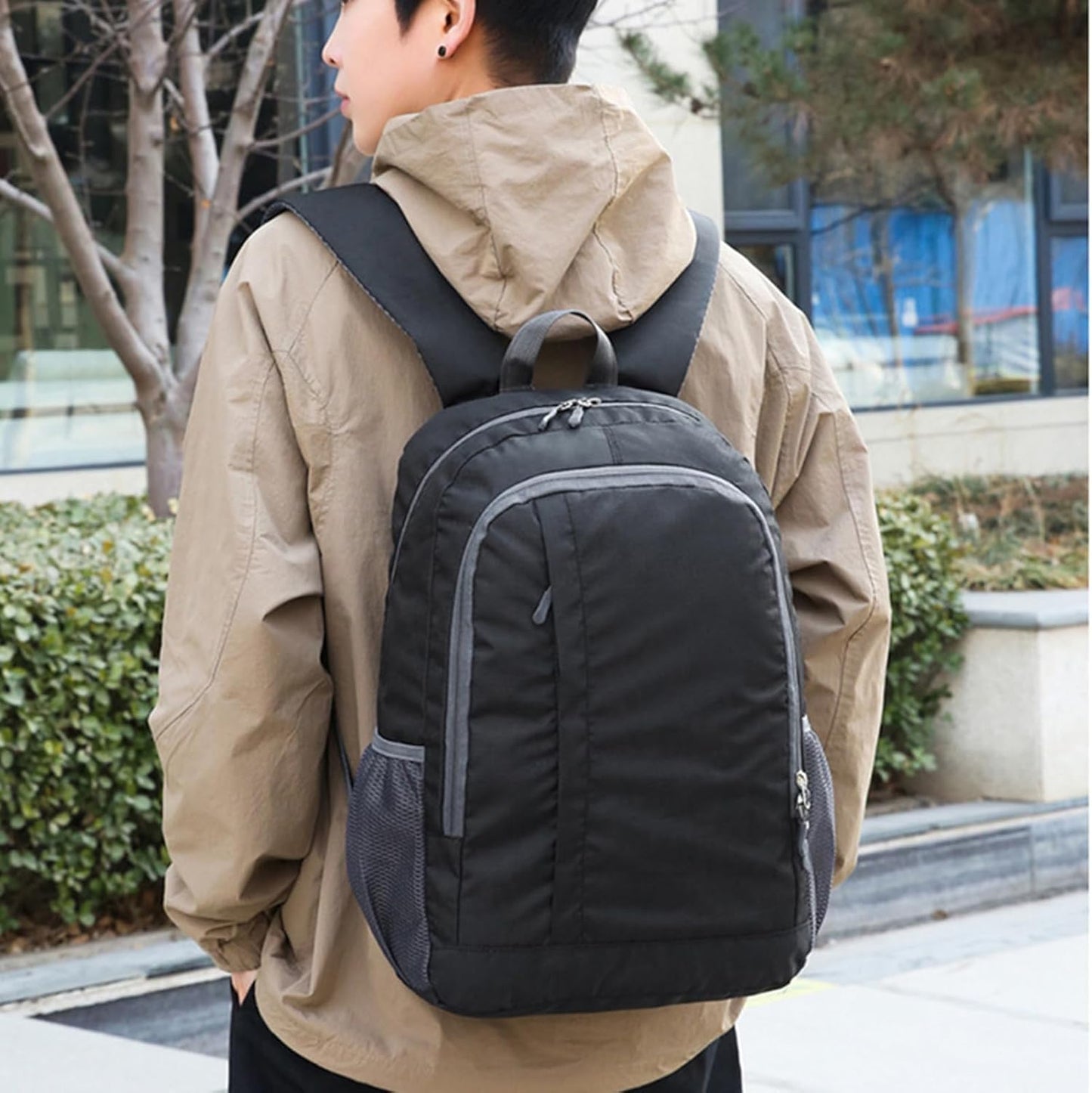 Pzuryhg Daypack Hiking Backpack, Hiking Bag Foldable Backpack, Large, Polyester, 30L Waterproof Lightweight Bags, Outdoor Gear for Men, Women, Camping, Cycling, Sports, 30 x 15 x 46 cm